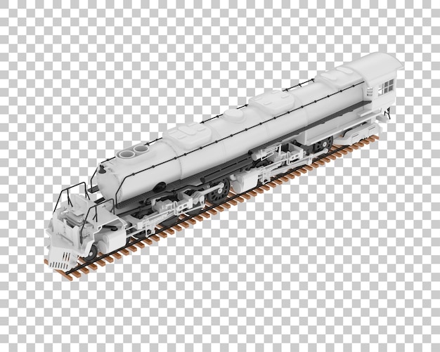 PSD locomotive on transparent background 3d rendering illustration