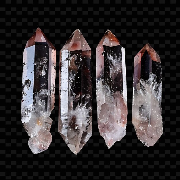 PSD lodolite quartz crystals with 4 lodolite quartzes lodolite q png isolated crystal collection