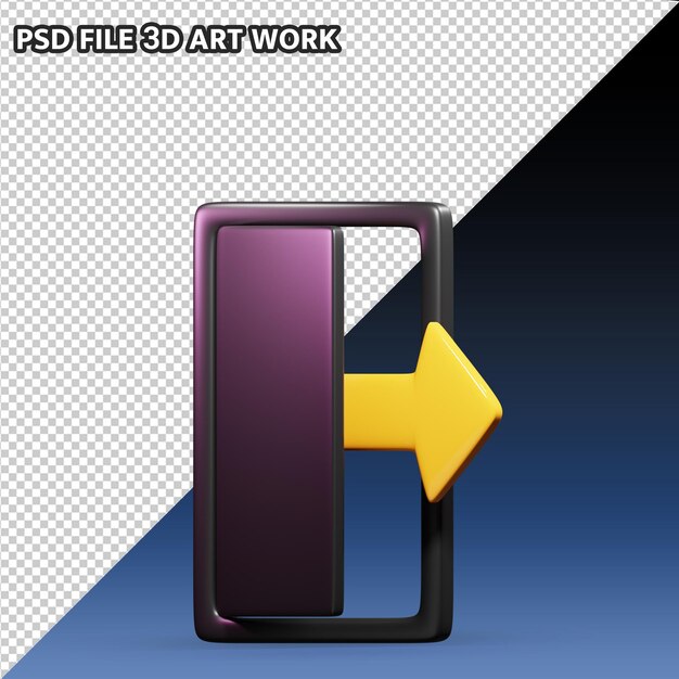 log out 3d icon