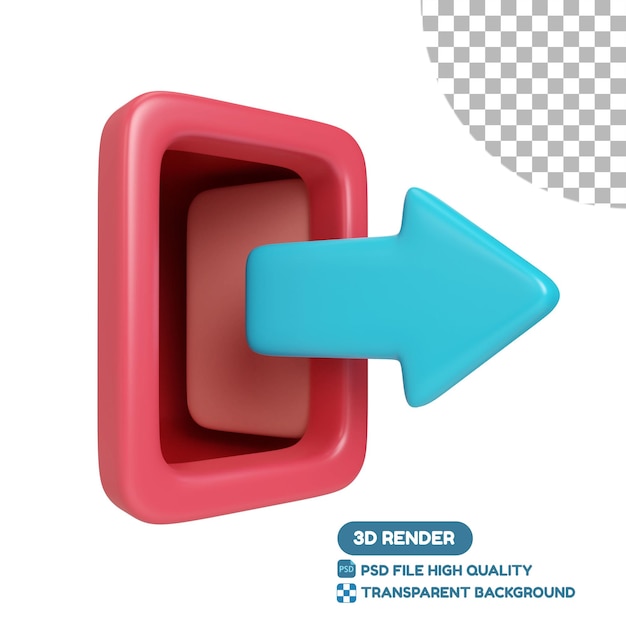 Log out 3D Illustration Icon