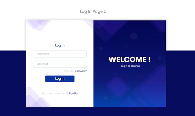 Log In Page UI Design template