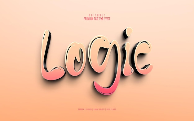 Logic editable premium 3d psd text effect