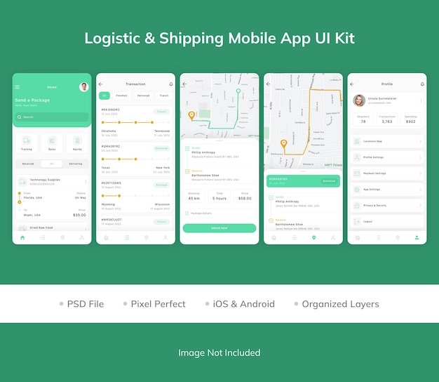 Logistic and Shipping Mobile App UI Kit