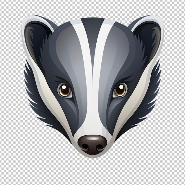 PSD logo badger badger icon badger head vector on transparent background