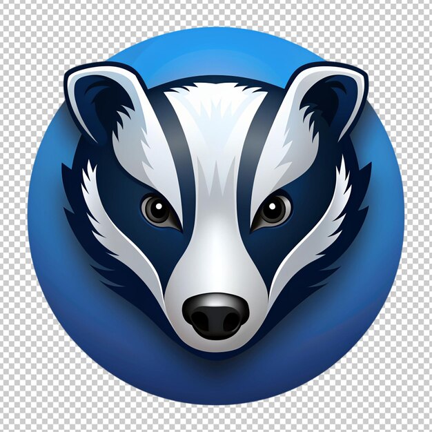 PSD logo badger badger icon badger head vector on transparent background