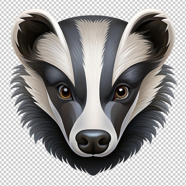 PSD logo badger badger icon badger head vector on transparent background