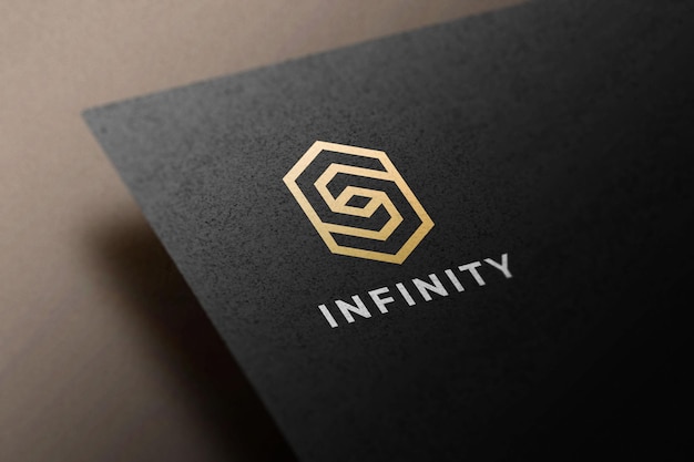 Logo on a black paper mockup