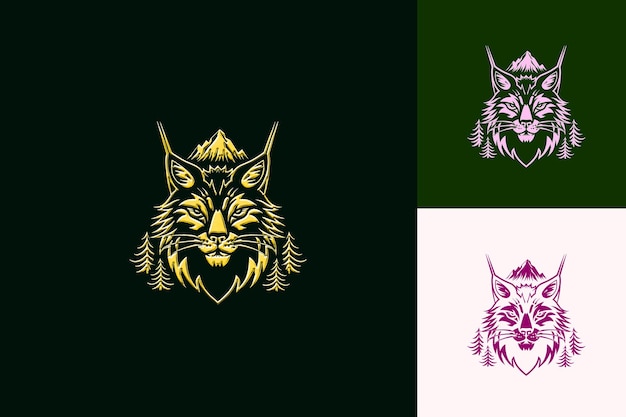 PSD the logo of a cat and the wolf on a green background