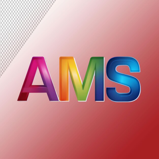 logo design consisting of letters a m s isolated on transparent background