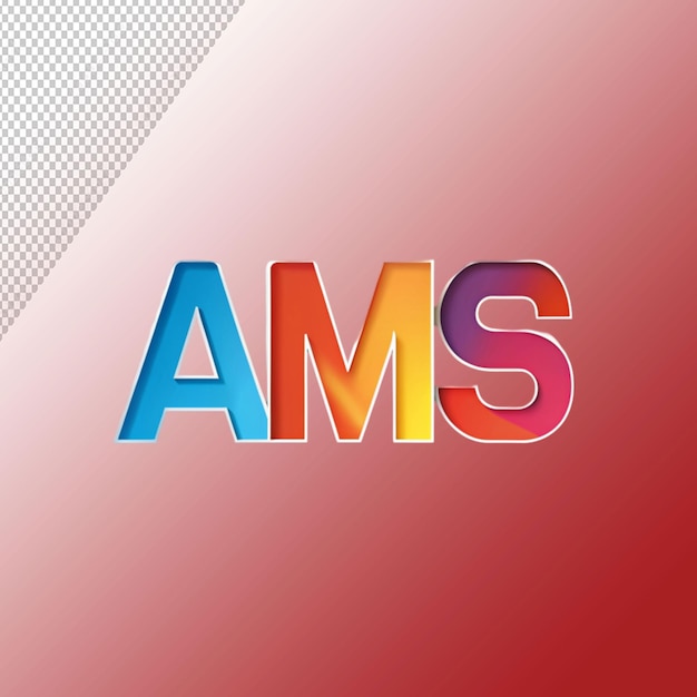 logo design consisting of letters a m s isolated on transparent background