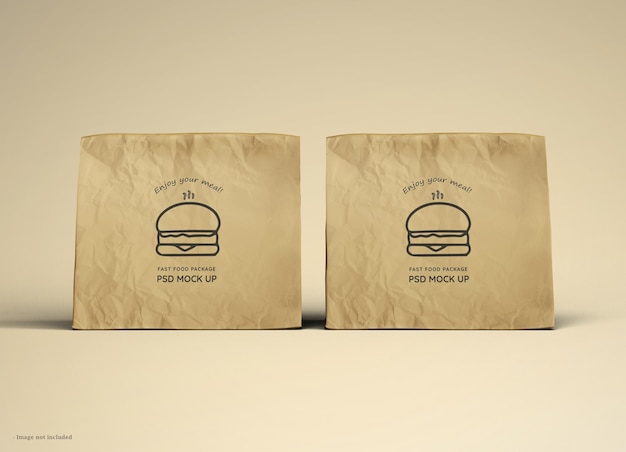 Logo on Fast Food Package Realistic Mockup