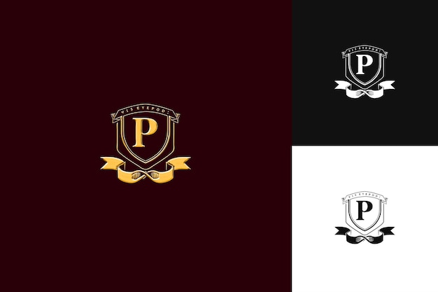 PSD a logo for the letter p is on a black background