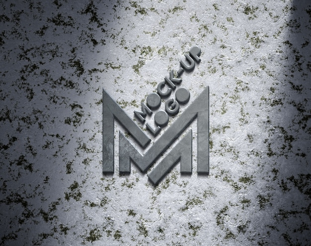 Logo mock-up design with concrete effect