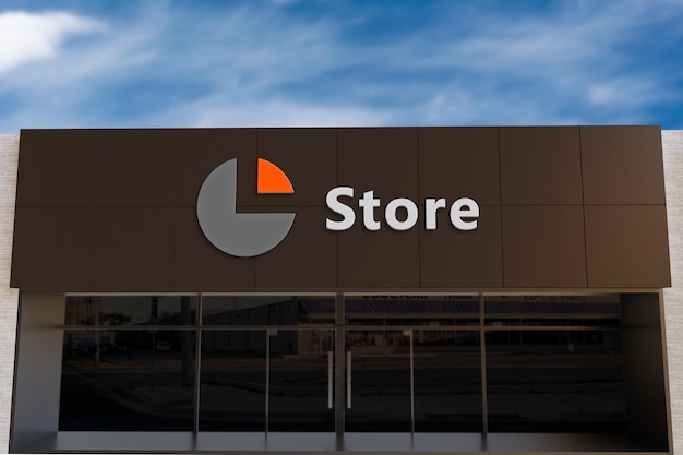 Logo mockup black facade signstorefront