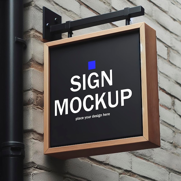 Logo Mockup Black Hanging Sign