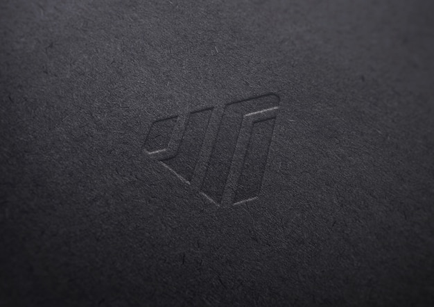 Logo Mockup in black paper