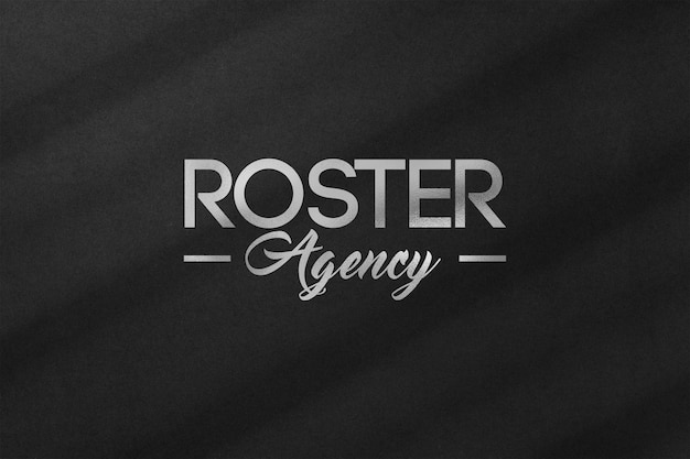 Logo Mockup on Black Texture Background with Shadow