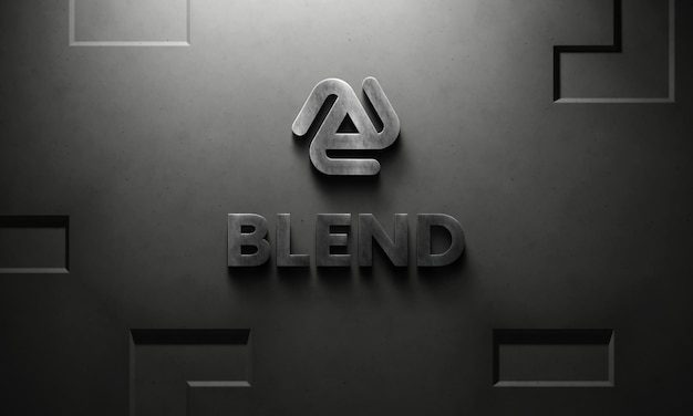 Logo mockup on black wall