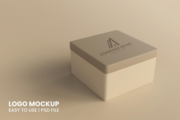 Logo mockup in box Premium Psd