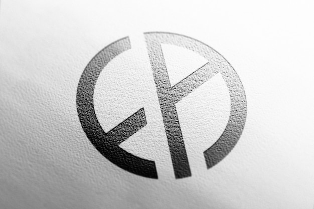 Logo Mockup Close Up White Paper