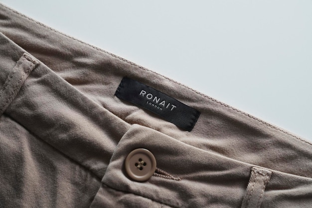 Logo Mockup Label Short Brown Pants