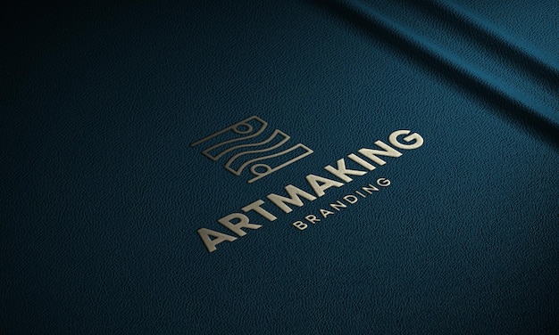 Logo mockup on leather box