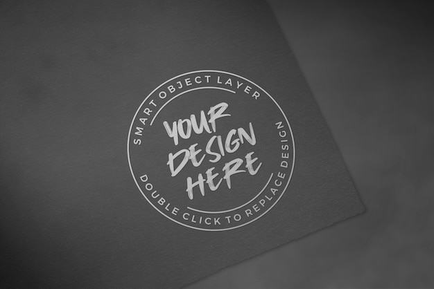 Logo mockup on luxury black paper