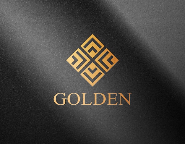 LOGO MOCKUP LUXURY GOLD PRESS EFFECT