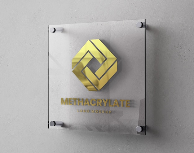 Logo mockup on methacrylate nameplate