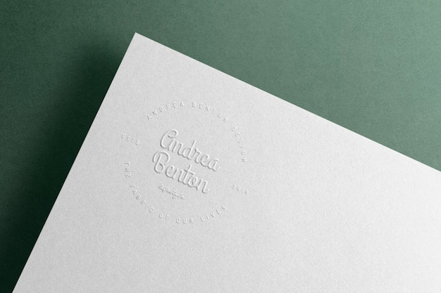 PSD logo mockup paper embossed