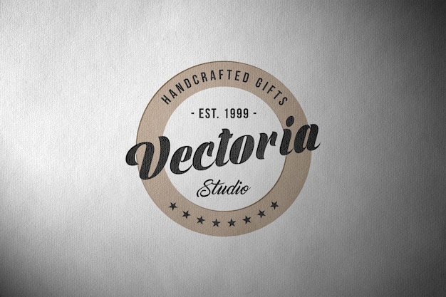 Logo mockup on paper texture