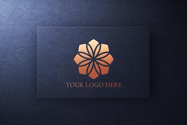 Logo mockup presentation on paper texture