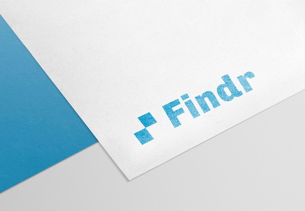 Logo mockup PSD paper, realistic modern design