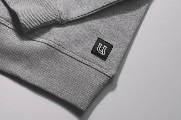 PSD logo mockup small tag hoodie