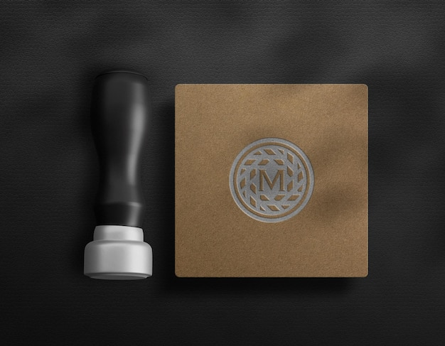 LOGO MOCKUP SQUARE CARD SILVER FOIL WITH STAMP