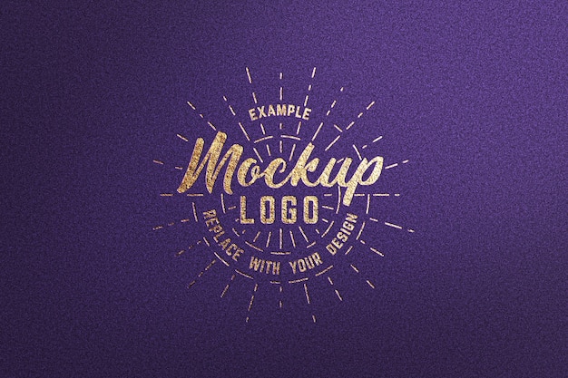 Logo mockup textured luxury gold