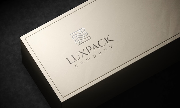 Logo mockup textured luxury leather box