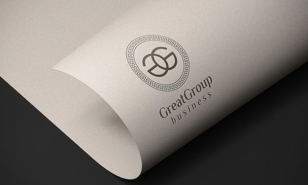 Logo mockup textured luxury paper