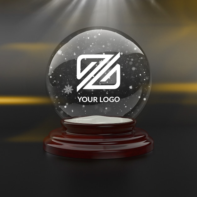 Logo Mockup whit Christmas Snowball