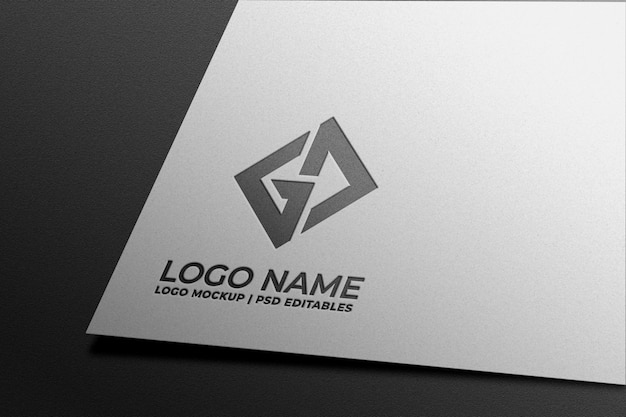 Logo mockup in white paper