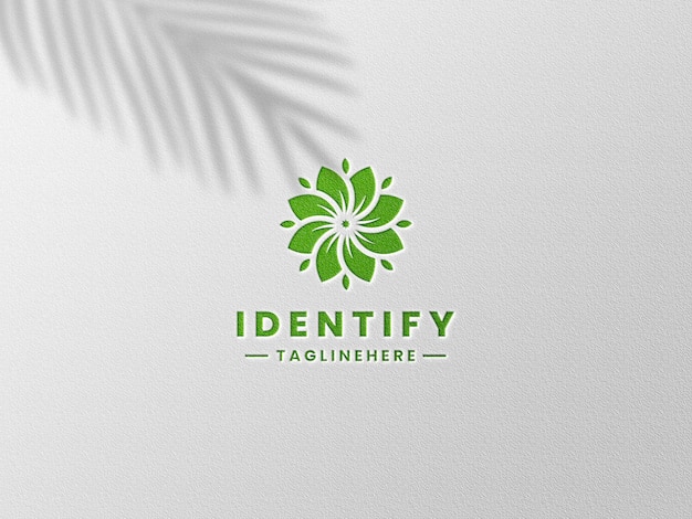 Logo mockup on white paper