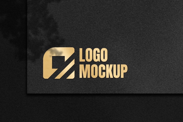 Logo Mockup with Gold Color Luxury Effect