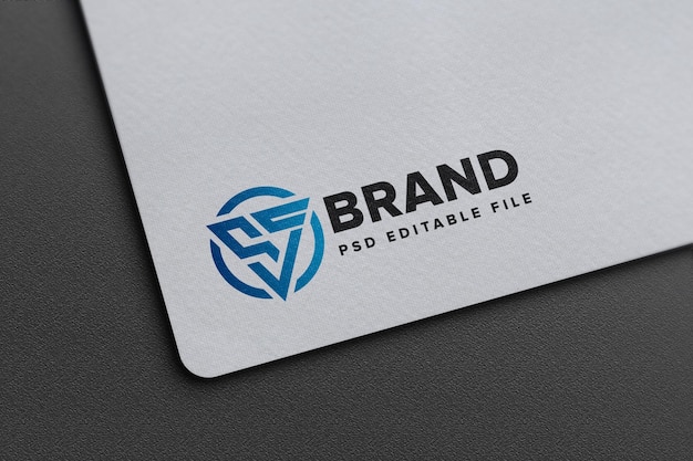 Logo mockup with paper emboss effect psd