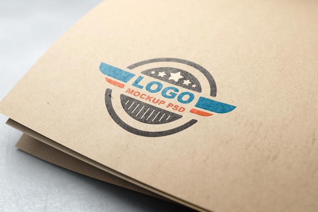 Logo Mockup with textured paper background