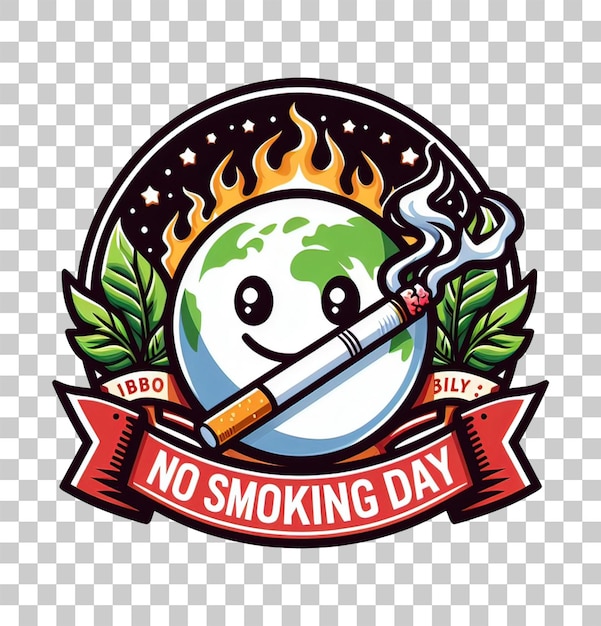 PSD logo no smoking day with transparent background