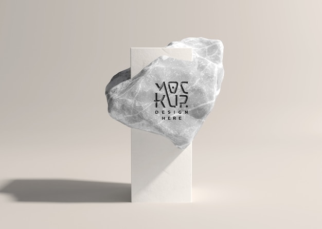 Logo on rock mockup