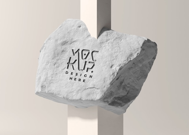 Logo on rock mockup