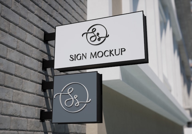 Logo on sign mockup design