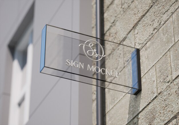 Logo on sign mockup design