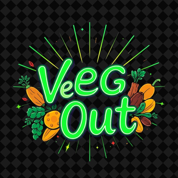 PSD a logo for veg out out out out out in green letters